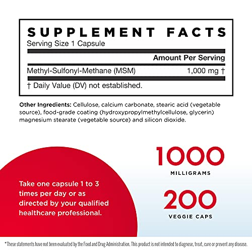 Foto 2 | Suplemento Jarrow Fórmulas Msm 1000 mg 200 Cápsulas Vegetarianas - Venta Internacional