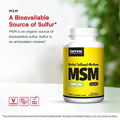 Foto 4 pulgar | Suplemento Jarrow Fórmulas Msm 1000 mg 200 Cápsulas Vegetarianas - Venta Internacional