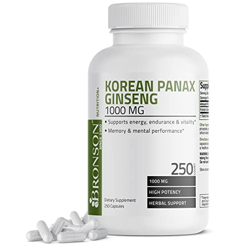 Foto 2 pulgar | Suplemento Bronson Korean Panax Ginseng 1000 Mg 250 Cápsulas - Venta Internacional.