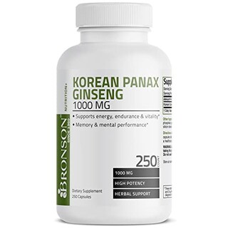 Foto 5 | Suplemento Bronson Korean Panax Ginseng 1000 Mg 250 Cápsulas - Venta Internacional.