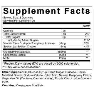 Foto 2 | Suplemento Vitamínico De Gomitas Con Glucosamina Y Condroitina, 60 Unidades - Venta Internacional.