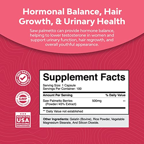Foto 4 pulgar | Suplemento Natures Craft Saw Palmetto 500 Mg Para Mujeres - Venta Internacional.