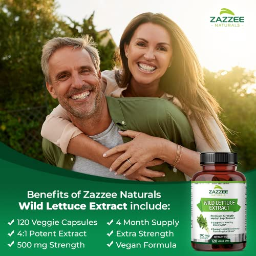 Foto 3 | Suplemento De Extracto De Lechuga Silvestre De Zazzee, 500 Mg, 120 Cápsulas Veganas - Venta Internacional.