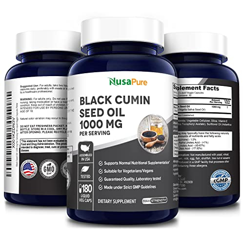 Foto 5 pulgar | Suplemento De Aceite De Semilla Negra Nusapure, 1000 Mg, 180 Cápsulas De Gelatina Blanda - Venta Internacional.