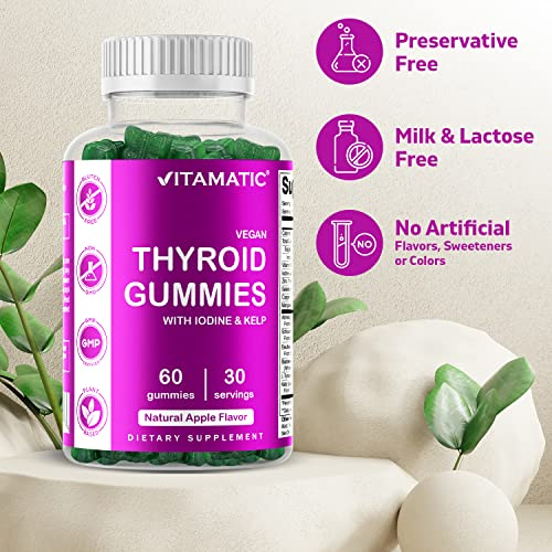 Foto 4 pulgar | Gomitas Supplement Vitamatic Vegan Thyroid Support 60 Unidades - Venta Internacional.