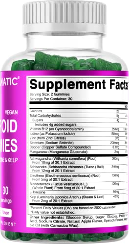 Foto 6 pulgar | Gomitas Supplement Vitamatic Vegan Thyroid Support 60 Unidades - Venta Internacional.