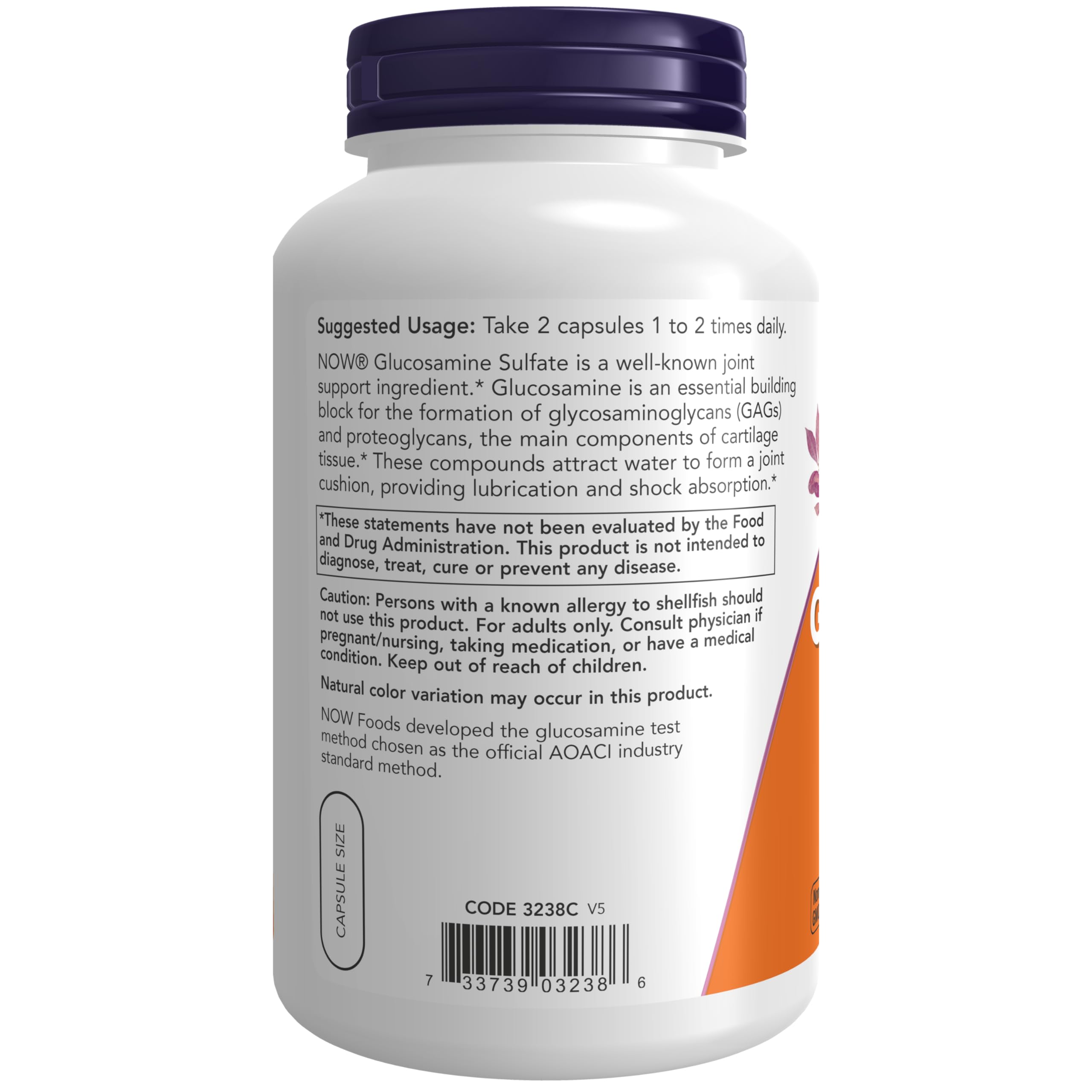 Foto 4 pulgar | Supplement Now Sulfato De Glucosamina 750 Mg 240 Cápsulas Vegetarianas - Venta Internacional.