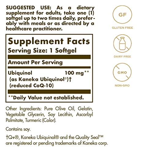 Foto 3 pulgar | Suplemento Solgar Ubiquinol 100 mg 50 Cápsulas Blandas Advanced Antioxidantes - Venta Internacional