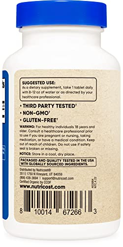 Foto 4 pulgar | Suplemento Nutricost De Espirulina Orgánica 500 Mg 240 Tabletas - Venta Internacional.
