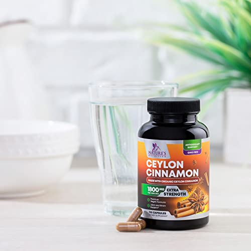 Foto 7 | Suplemento Nature's Nutrition, Canela De Ceilán, 1800 Mg, 120 Cápsulas - Venta Internacional.