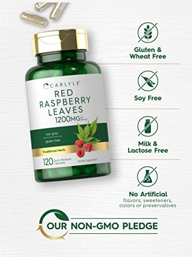 Foto 5 pulgar | Suplemento Carlyle Red Raspberry Leaf 1200 Mg 120 Cápsulas - Venta Internacional.