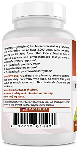 Foto 8 pulgar | Tableta de Semillas de Apio Supplement Best Naturals 600 mg 180 Unidades - Venta Internacional