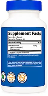 Foto 4 | Suplemento Nutricost Extracto de Hoja de Olivo 750 mg 90 Cápsulas - Venta Internacional