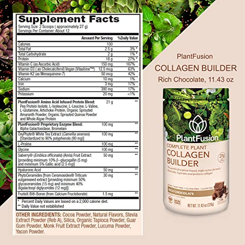 Foto 5 pulgar | Colágeno en Polvo Plantfusion Vegan Chocolate 340 ml - Venta Internacional