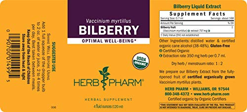 Foto 7 pulgar | Extracto Líquido Herb Pharm Bilberry Para Visión Ocular 120 Ml - Venta Internacional.