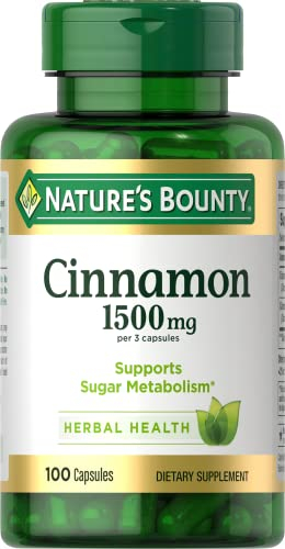 Suplemento Nature's Bounty Cinnamon 1500 Mg Cápsulas 100 Unidades - Venta Internacional