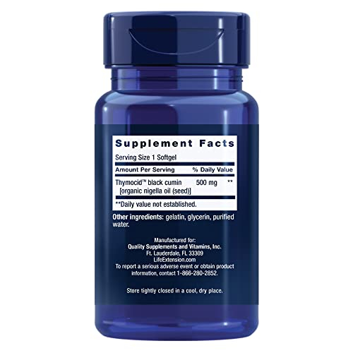 Foto 3 pulgar | Aceite De Semillas De Comino Negro Supplement Life Extension 500 Mg 60% Blando - Venta Internacional