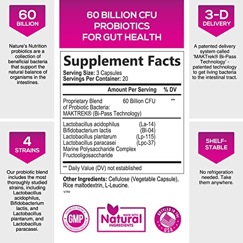 Foto 3 pulgar | Suplementos Probióticos Nature's Nutrition 60 Mil Millones De Cfu 60 C - Venta Internacional.