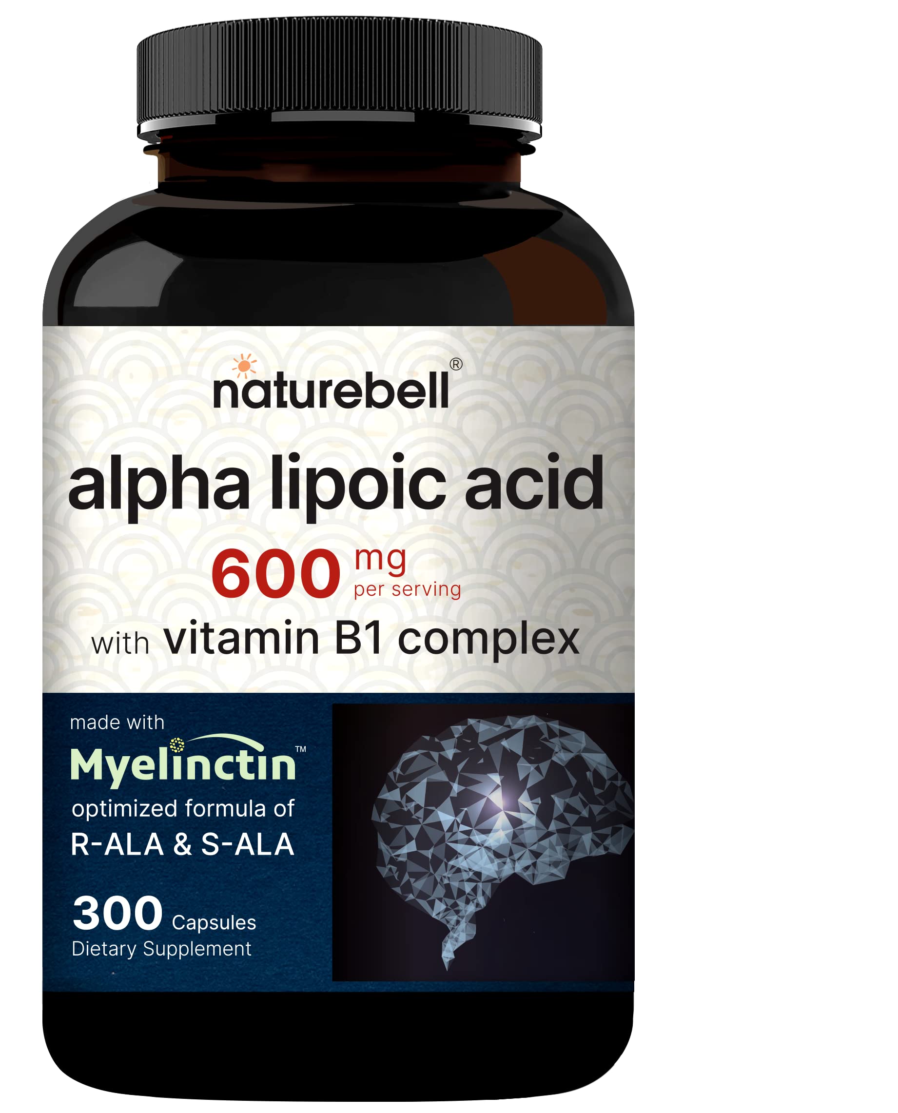 Foto 2 pulgar | Suplemento De Ácido Alfa Lipoico Naturebell 600 Mg 300 Cápsulas - Venta Internacional.
