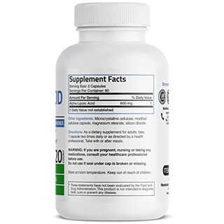 Foto 2 | Suplemento De Ácido Alfa Lipoico Bronson 600 Mg 120 Cápsulas - Venta Internacional.