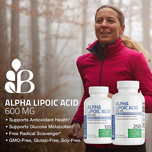 Foto 5 pulgar | Suplemento De Ácido Alfa Lipoico Bronson 600 Mg 120 Cápsulas - Venta Internacional.