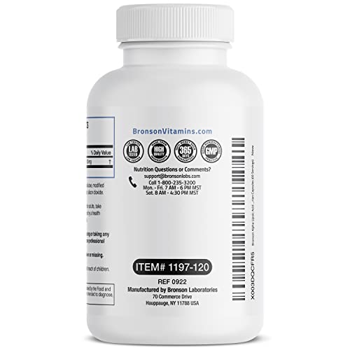 Foto 6 pulgar | Suplemento De Ácido Alfa Lipoico Bronson 600 Mg 120 Cápsulas - Venta Internacional.