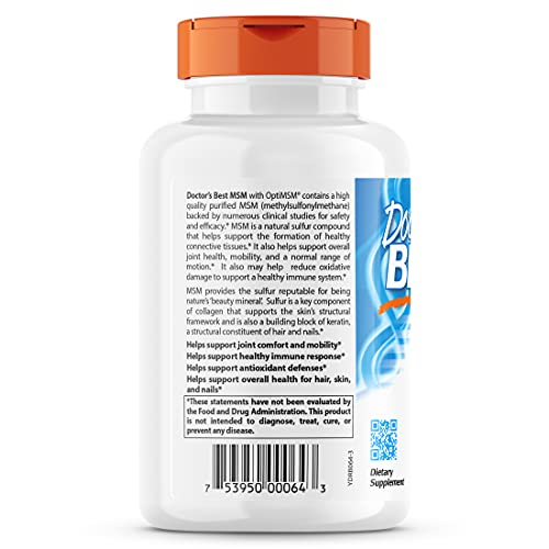 Foto 4 pulgar | Complemente Doctor's Best Msm Con Optimsm 1000 Mg 180 Cápsulas - Venta Internacional.