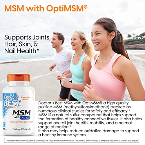 Foto 5 pulgar | Complemente Doctor's Best Msm Con Optimsm 1000 Mg 180 Cápsulas - Venta Internacional.