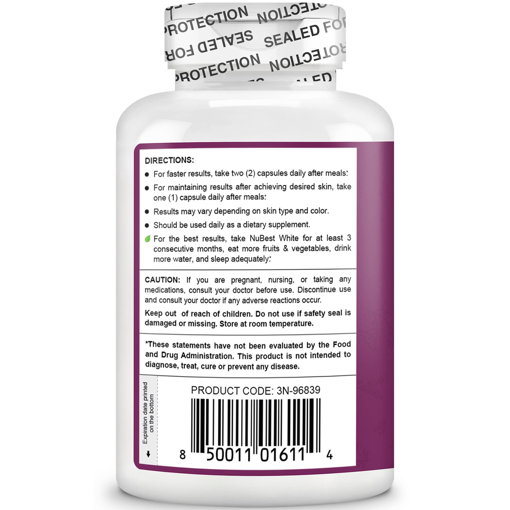 Foto 6 pulgar | Suplemento Nubest De 400 mg de Glutatión Blanco y Cardo Mariano - Venta Internacional