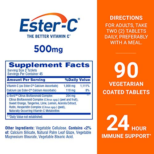 Foto 3 pulgar | Suplemento De Vitamina C Ester-c 500 Mg 90 Tabletas Apoyo Inmunológico - Venta Internacional.