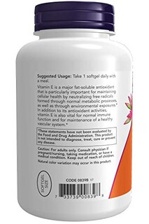 Foto 3 | Suplemento Now Vitamina E 400 Ui De D-alfa Tocoferilo 250 Soft - Venta Internacional