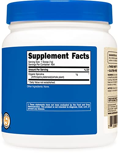 Foto 5 pulgar | Espirulina Orgánica en Polvo Nutricost 454 g - Venta Internacional