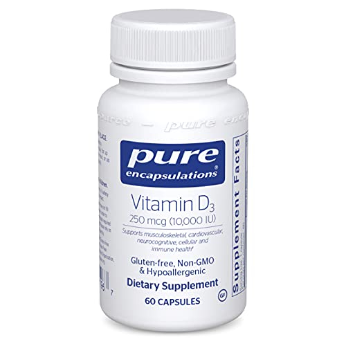 Suplemento de Vitamina D3 De Pure Encapsulations 250 mcg- Venta Internacional