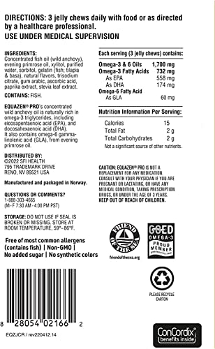 Foto 4 pulgar | Suplemento Equazen Pro Aceite De Pescado Apoyo Cerebral 45 Caramelos Masticables - Venta Internacional