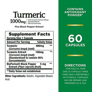 Foto 2 | Suplemento De Cúrcuma Nature's Bounty 1000 Mg 60 Cápsulas - Venta Internacional
