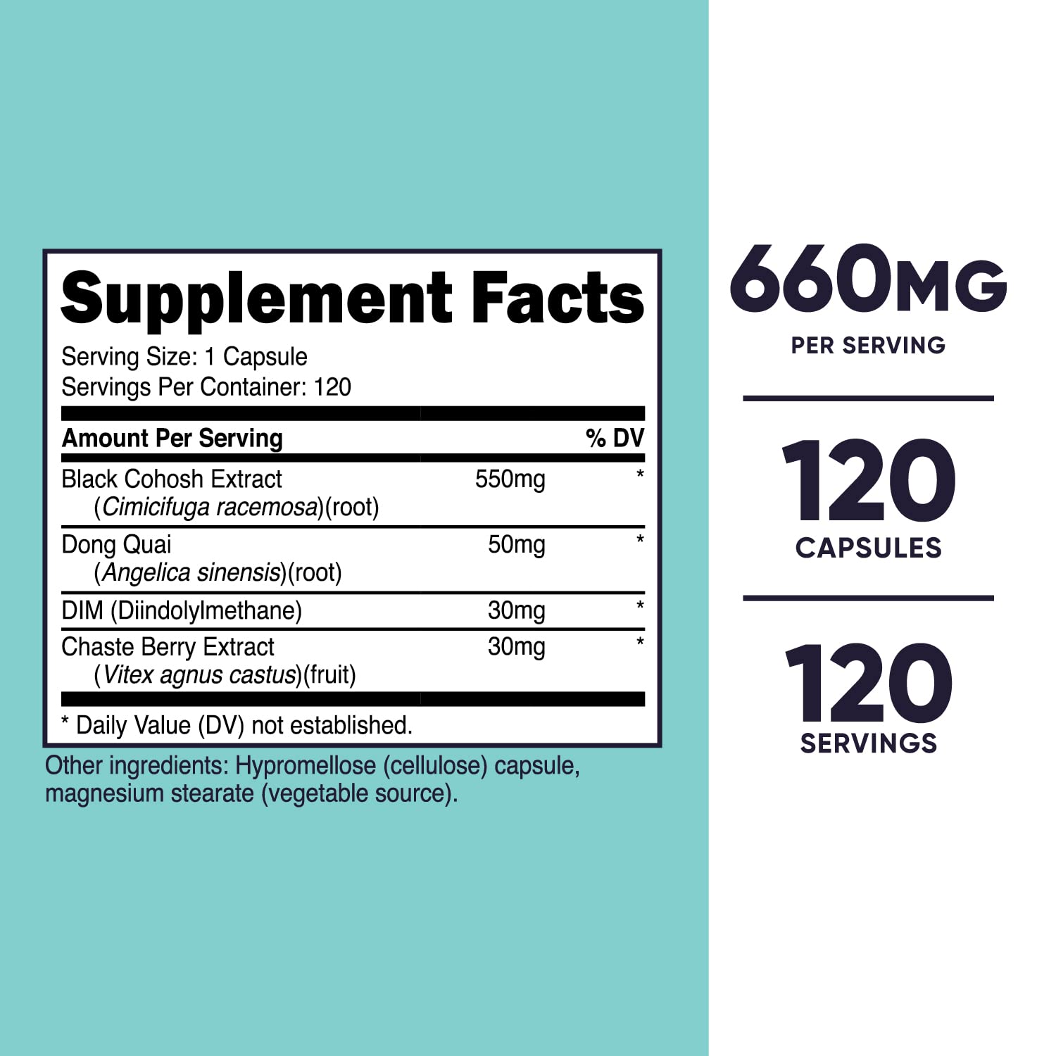 Foto 3 pulgar | Suplemento Nutricost Black Cohosh 660 Mg 120 Cápsulas Para Mujeres - Venta Internacional.