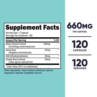 Foto 2 | Suplemento Nutricost Black Cohosh 660 Mg 120 Cápsulas Para Mujeres - Venta Internacional.