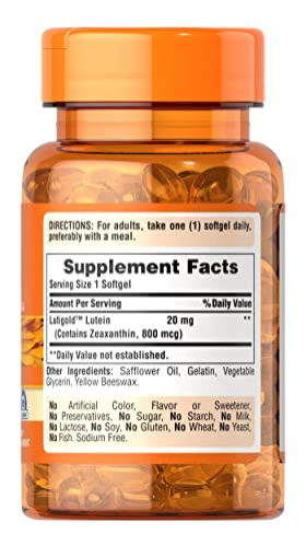 Foto 4 pulgar | Suplemento De 20 Mg De Luteína Puritan's Pride Para La Salud Ocular 240 Ml - Venta Internacional.