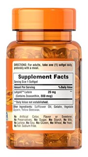 Foto 3 | Suplemento De 20 Mg De Luteína Puritan's Pride Para La Salud Ocular 240 Ml - Venta Internacional.