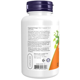 Foto 3 | Suplemento Now Extracto De Cardo Mariano Con Silimarina 300 Mg 100 Cápsulas - Venta Internacional.