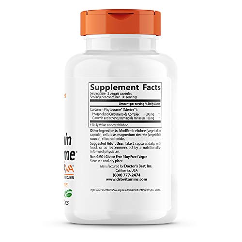 Foto 3 pulgar | Suplemento Doctor's Best Curcumin Phytosome 500 Mg 180 Cápsulas - Venta Internacional.