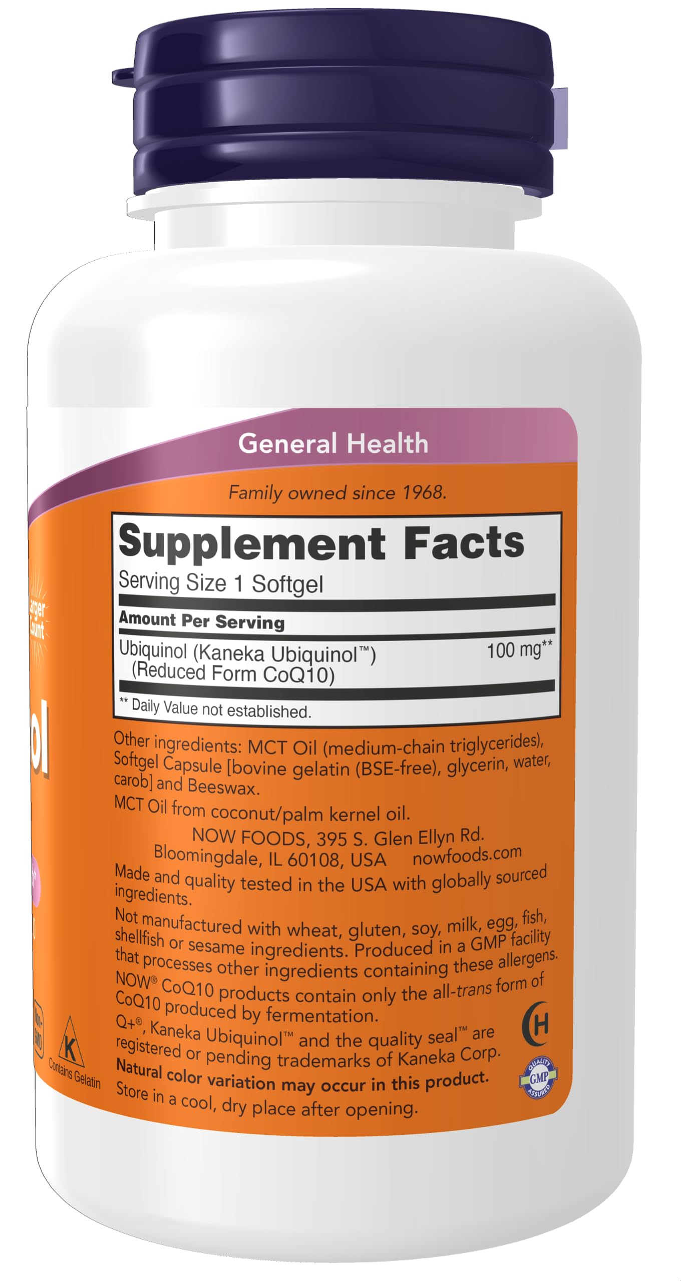 Foto 3 pulgar | Suplemento Now: Ubiquinol, 100 Mg, Alta Biodisponibilidad, 120 G - Venta Internacional.