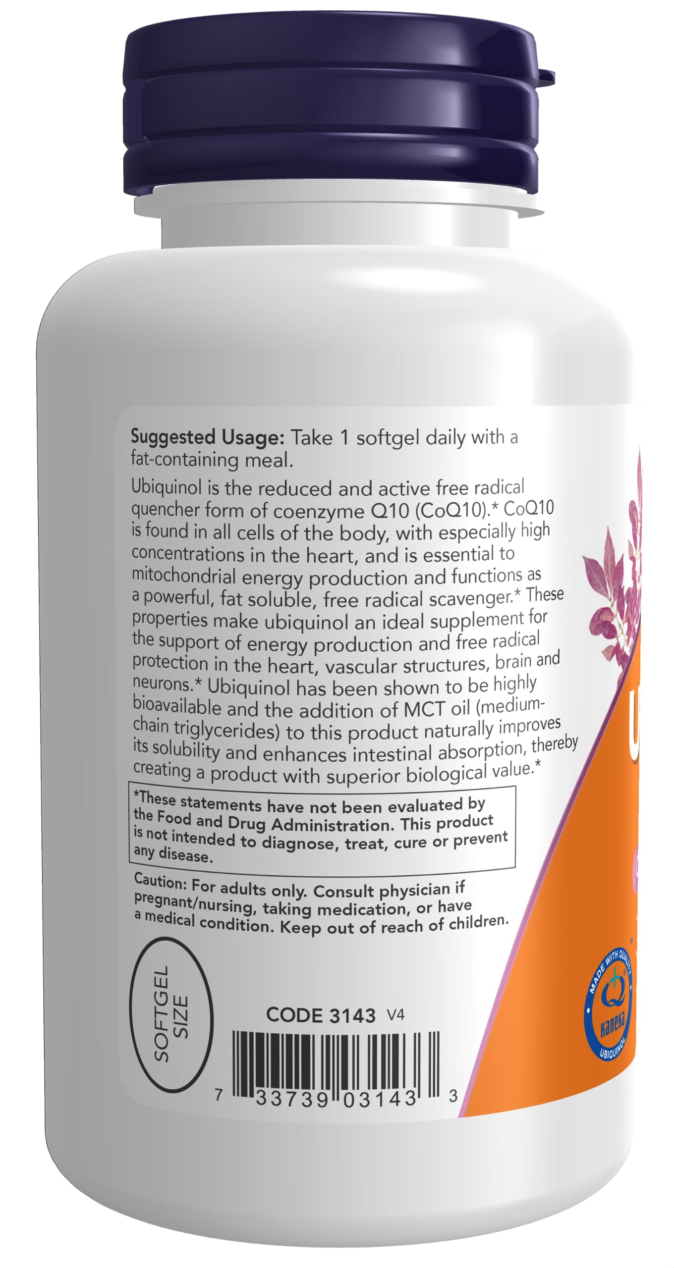 Foto 4 pulgar | Suplemento Now: Ubiquinol, 100 Mg, Alta Biodisponibilidad, 120 G - Venta Internacional.