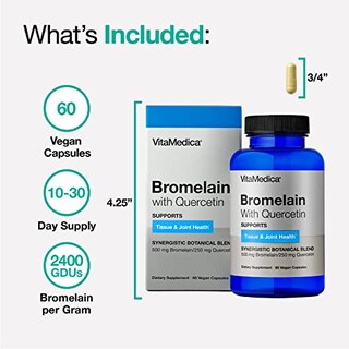 Foto 6 | Suplemento De Bromelina De Vitamina Dica Con Quercetina 60 Unidades - Venta Internacional.