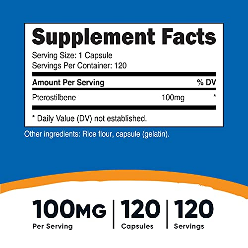 Foto 3 pulgar | Suplemento Nutricost Pterostilbene 100 Mg 120 Cápsulas - Venta Internacional.