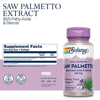 Foto 3 | Suplemento Solaray: Extracto De Palma Enana Americana, 160 Mg, 120 Cápsulas Blandas - Venta Internacional.