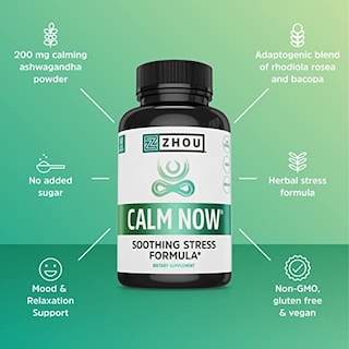 Foto 4 | Suplemento Zhou Calm Now Soothing Support, 60 Cápsulas Vegetales - Venta Internacional.