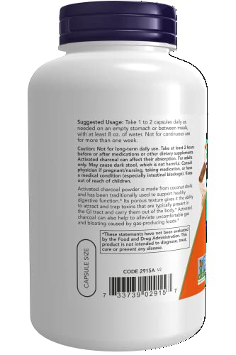 Foto 4 pulgar | Carbón Activado Supplement Now, 200 Cápsulas Vegetales - Venta Internacional.
