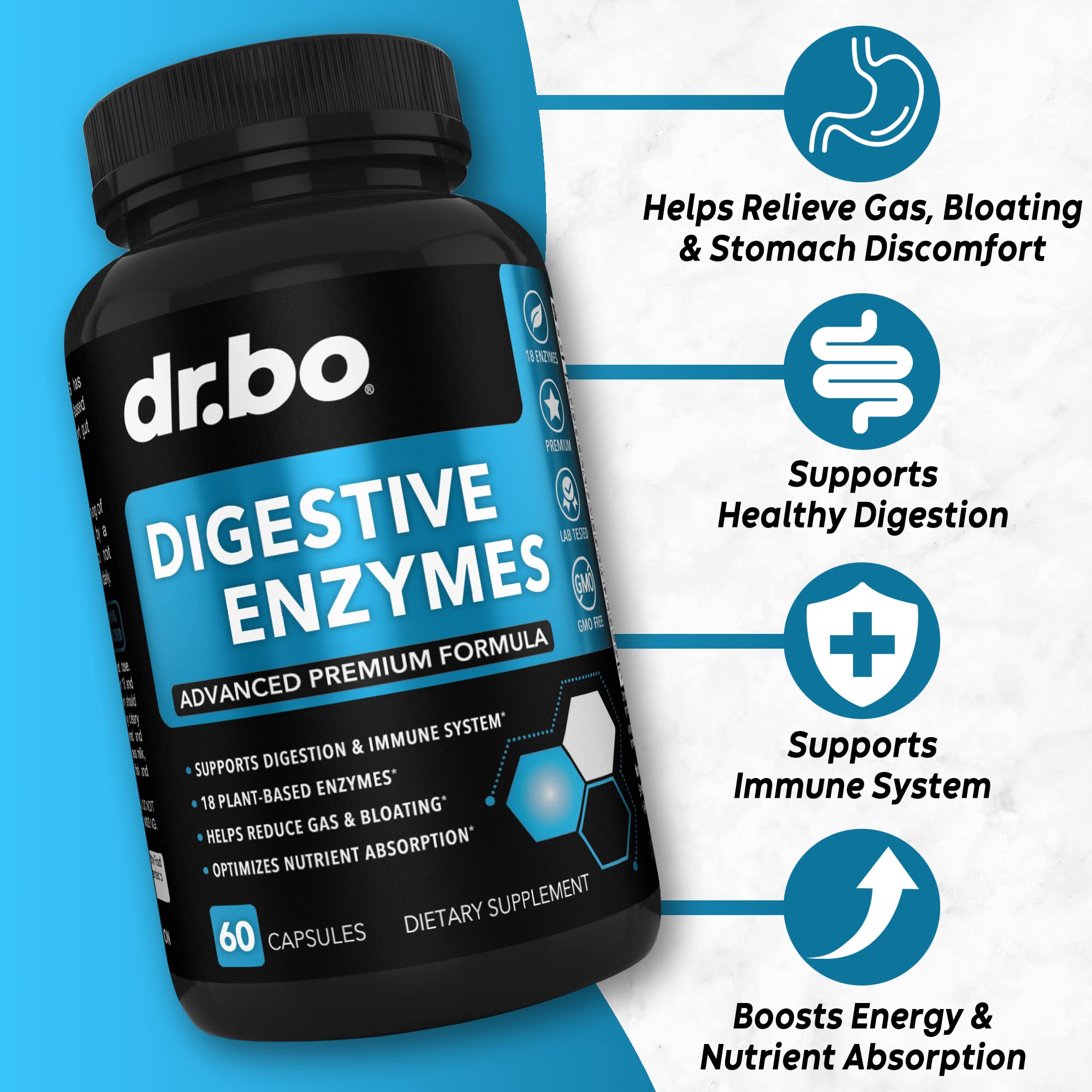 Foto 2 | Suplementos De Enzimas Digestivas Dr. Bo Pancreatic & Proteolyti - Venta Internacional.