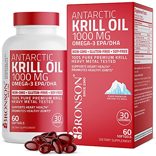 Foto 2 pulgar | Suplemento De Aceite De Krill Antártico Bronson, 1000 Mg, 60 Cápsulas Blandas - Venta Internacional.